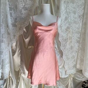 Peach Satin Princess Polly Mini Dress Slip